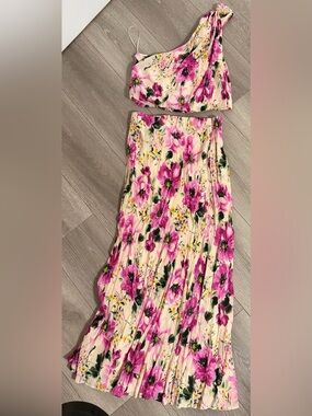 Abercrombie & fitch - Floral Pink Pleated Maxi Skirt - Women's